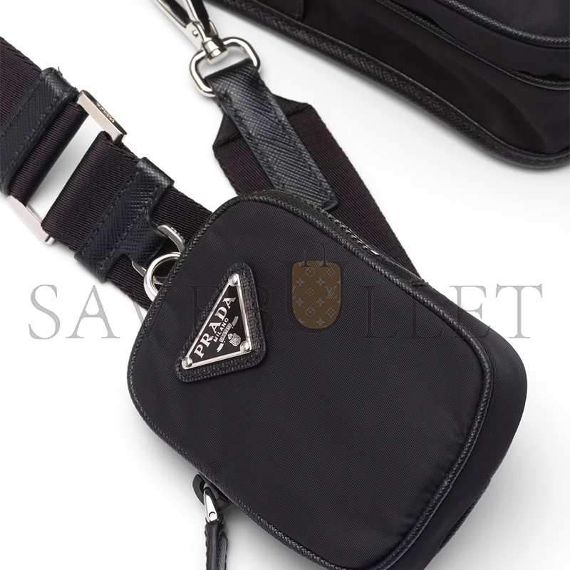 PRADA RE-NYLON AND SAFFIANO LEATHER SHOULDER BAG 2VD043 (19*14*5.5cm) PRADA RE-NYLON AND SAFFIANO LEATHER SHOULDER BAG 2VD043 (19*14*5.5cm)